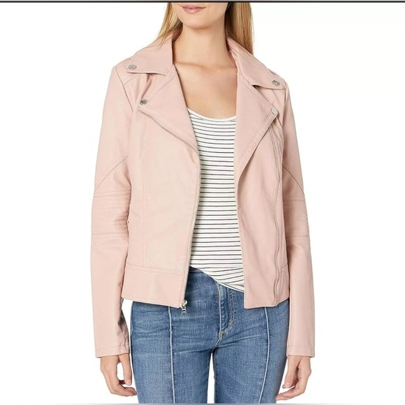 Guess Jackets & Blazers - Guess Pink Vegan Leather Motorcycle Jacket - XL